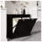 Two-Compartment Tilt-Out Laundry Sorter Cabinet - MDF Laundry Storage Organizer with Removable Cloth Bags, Black-122602696