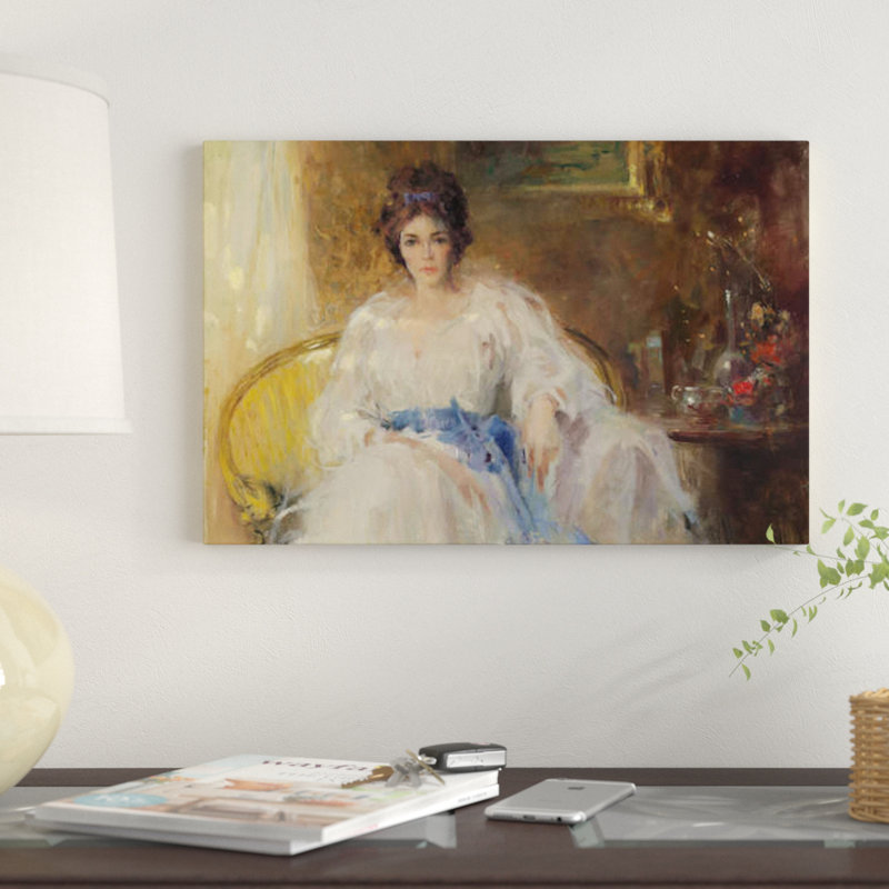 «The Blue Sash» par Ernest Chiriacka - reproduction d'art sur toile tendue, 18 po x 26 po x 1,5 po, Toile tendue