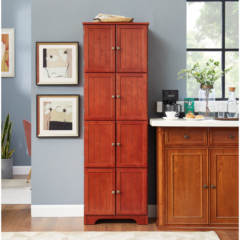 72.4" Tall Storage Cabinet Tall Storage Cabinet with 8 Doors and 4 Shelves ,Bookshelf Living Room, Kitchen, Dining Room, Office Freestanding Storage Cabinet,