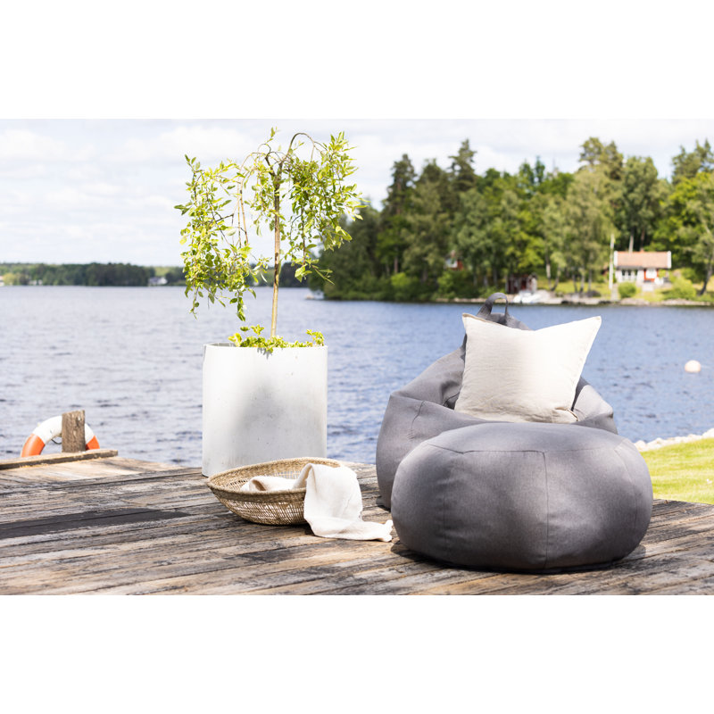 Gaither Polyester Blend Classic Bean Bag, Dark Grey