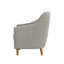 Fauteuil décoratif, dossier capitonné, tissu gris doux tissé