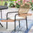 Dining Set With Round Table And Cushioned Wicker Chairs-1042390660