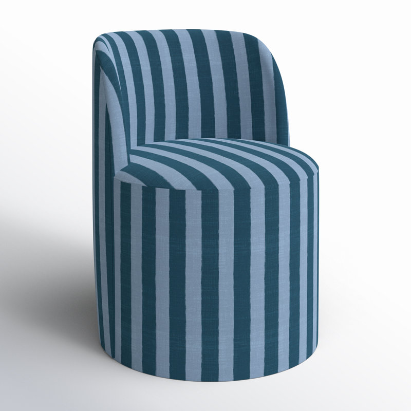 Chaise rembourrée en bois massif Begonia, Auvent brossé bleu ton sur ton