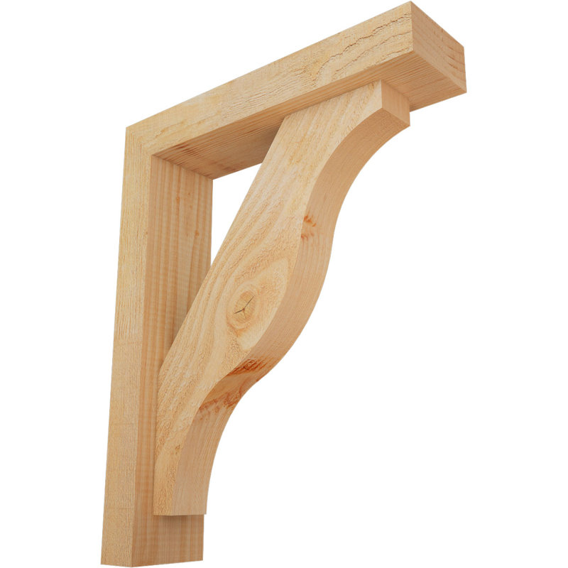 Funston Block Offset Brace Bracket, 20 x 16, 4"W Douglas Fir (Rough Sawn)