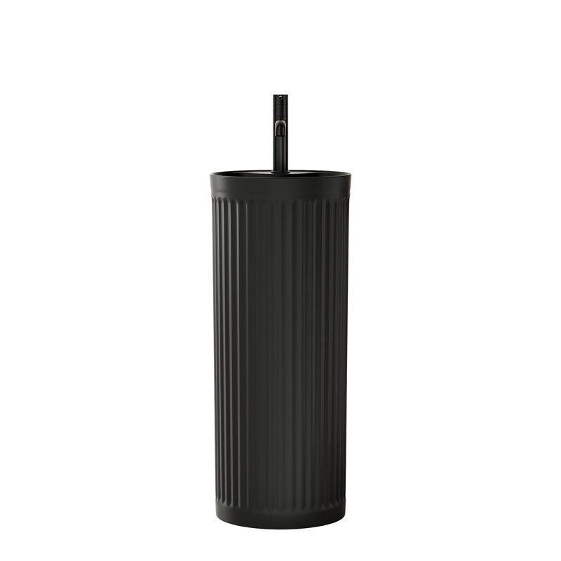 33＂Tall Ceramic Circular Pedestal Bathroom Sink, Matte Black Bathroom Sink With Overflow