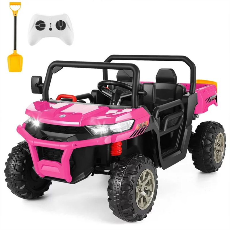 Pink 24V Kids Ride-On Truck with Remote Control and Electric Dump Bed