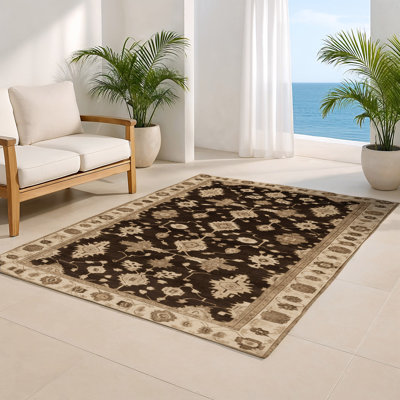 Tapis intérieur et extérieur brun Overdyed