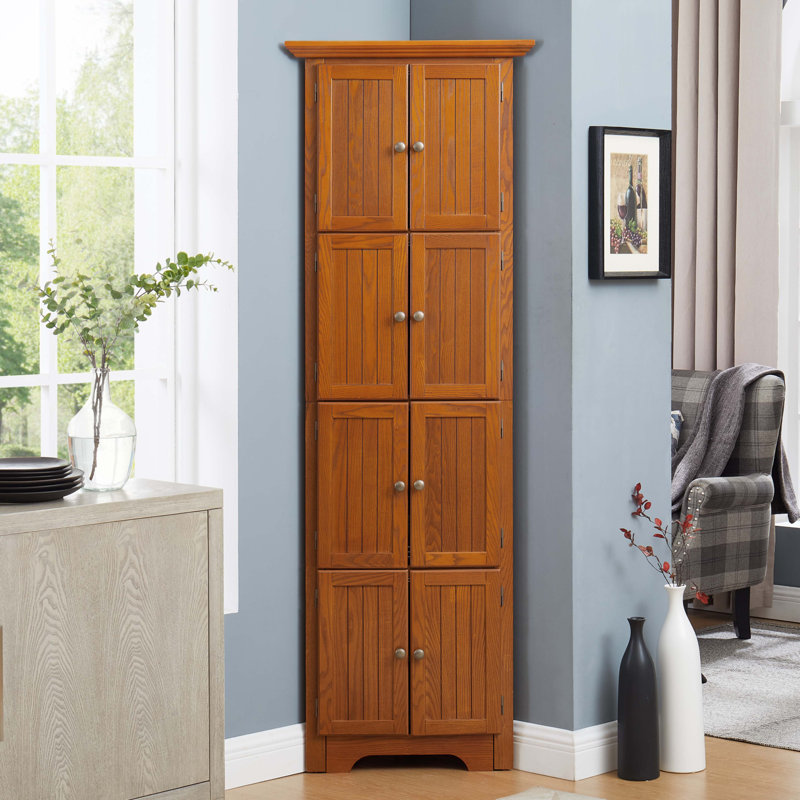 Armoire de rangement 4 niveaux à 4 niveaux avec 8 portes, Chêne
