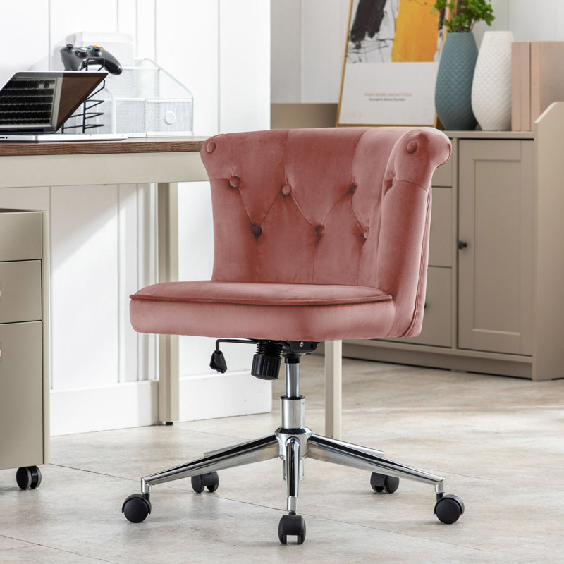 Lola Velvet Task Chair, Pink