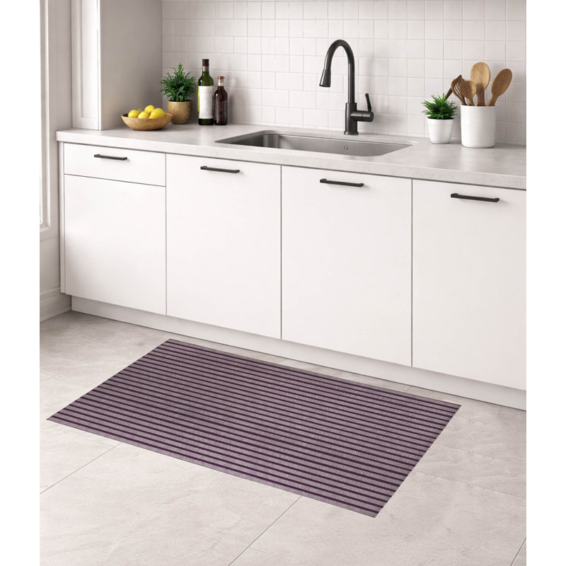Tapis de cuisine Comb Row, Rectangle 2' x 3', Eggplant Striped