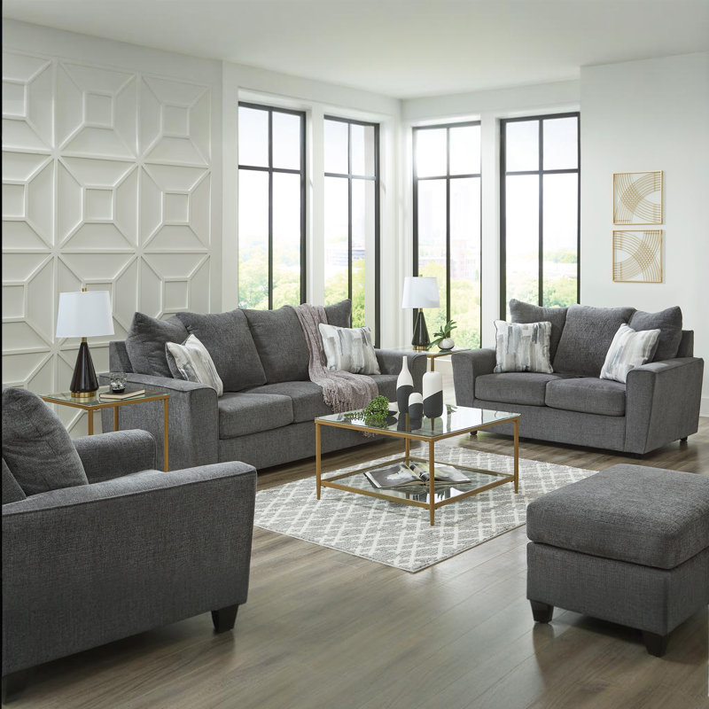 Upholstered Sofa, 39" H x 86" W x 38" D, Gray