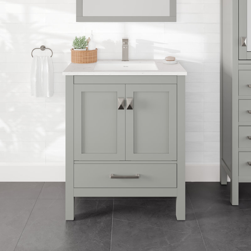 Eviva London 30"W x 18"D Bathroom Vanity with Undermount Porcelain Sink