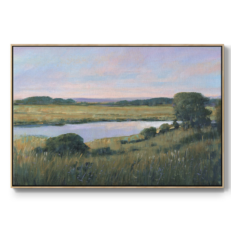 «Spring Marsh II», reproduction sur toile flottante, Bois naturel, H 25 po x l 37 po x P 2 po