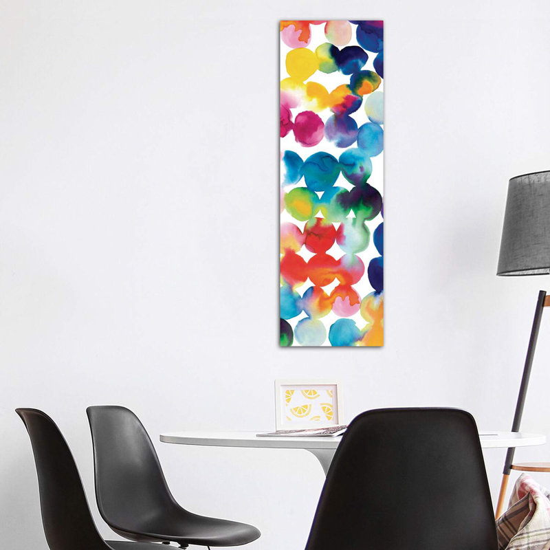 "Bright Circles III" par Wild Apple portfolio, reproduction d’art, H 60 po x l 20 po x P 1,5 po, Toile tendue