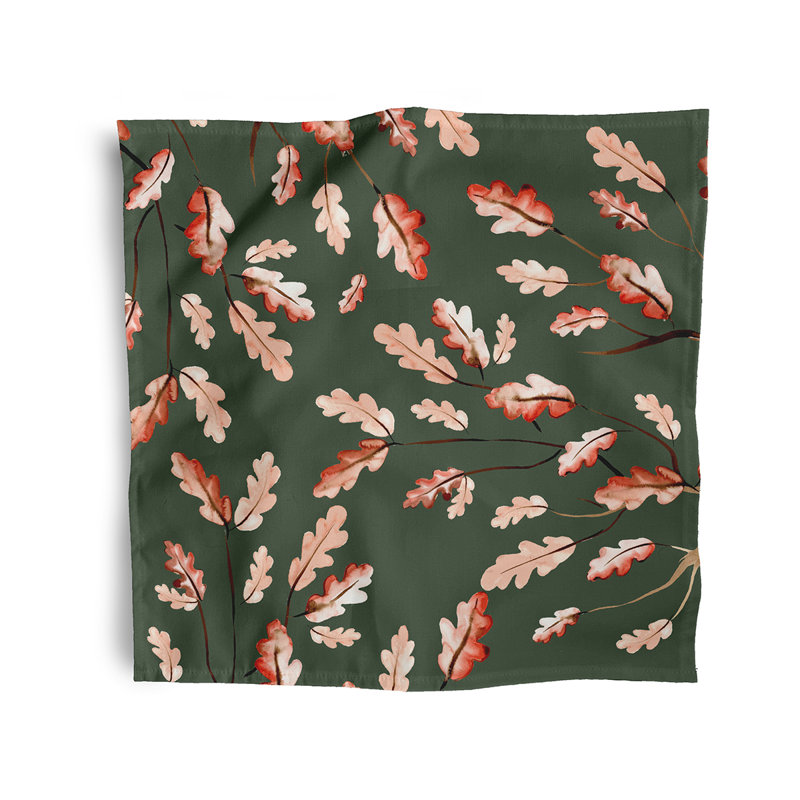 Chattie Wild Oak Leaves Napkins, Green