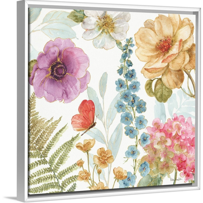 «Rainbow Seeds Flowers III» par Audit Lisa - reproduction d'art sur toile, Toile blanche encadrée, H 32 po x l 32 po x P 2 po