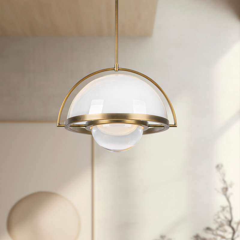 Bowery 1 - Light LED Pendant, Vintage Brass