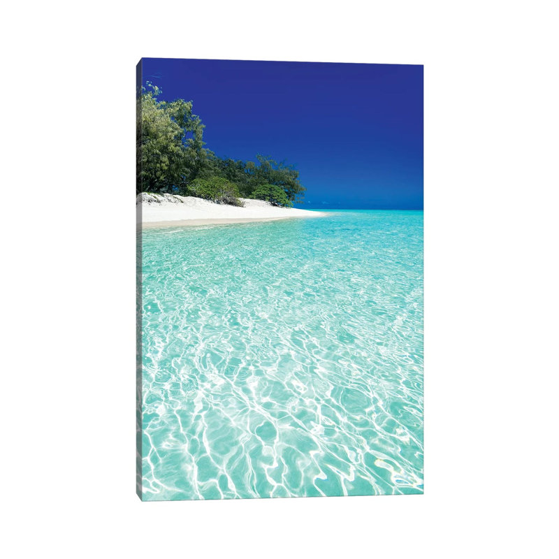 Tropical Island Blue Water Beach Landscape by James Vodicka - Wrapped Canvas Print, 30.48cm H x 20.32cm W x 1.91cm D
