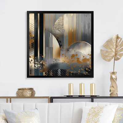 Shapes And Lines Abstract Marble IV - Abstract Marble Canvas Print