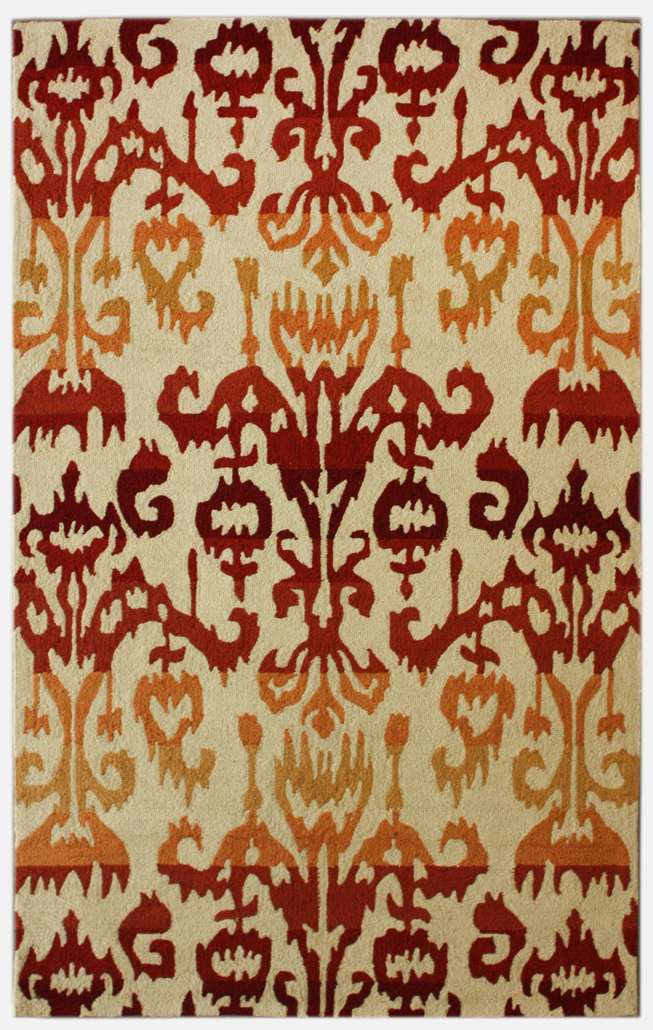 Bungalow Rose Eidenas Rust Ikat Rug | Wayfair