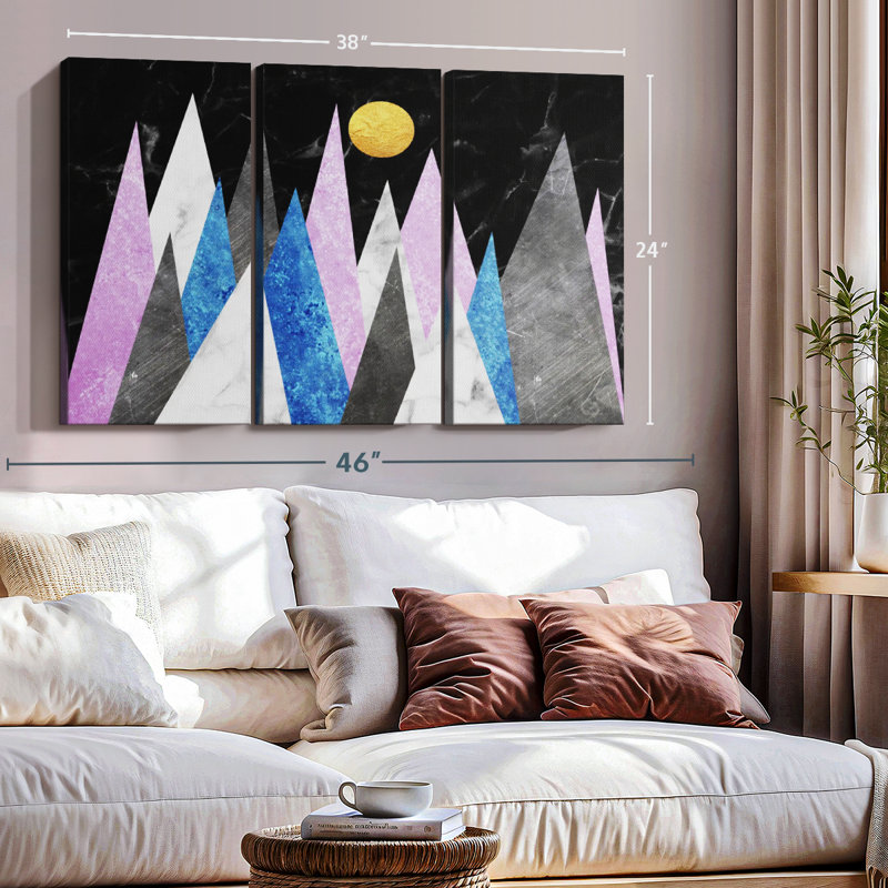 «Marble Texture Mountains» sur toile, H 24 po x l 38 po x P 1,25 po