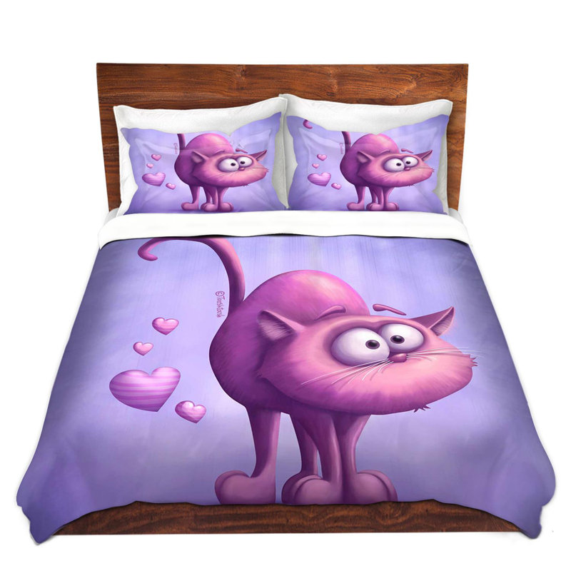  Housses de couette en microfibre Tooshtoosh The Cat II, Simple
