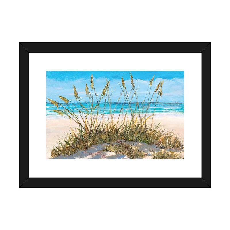 «Beach Grass» par Julie Derice - reproduction d'art, Papier encadré noir, Blanc, H 24 po x l 16 po x P 1 po