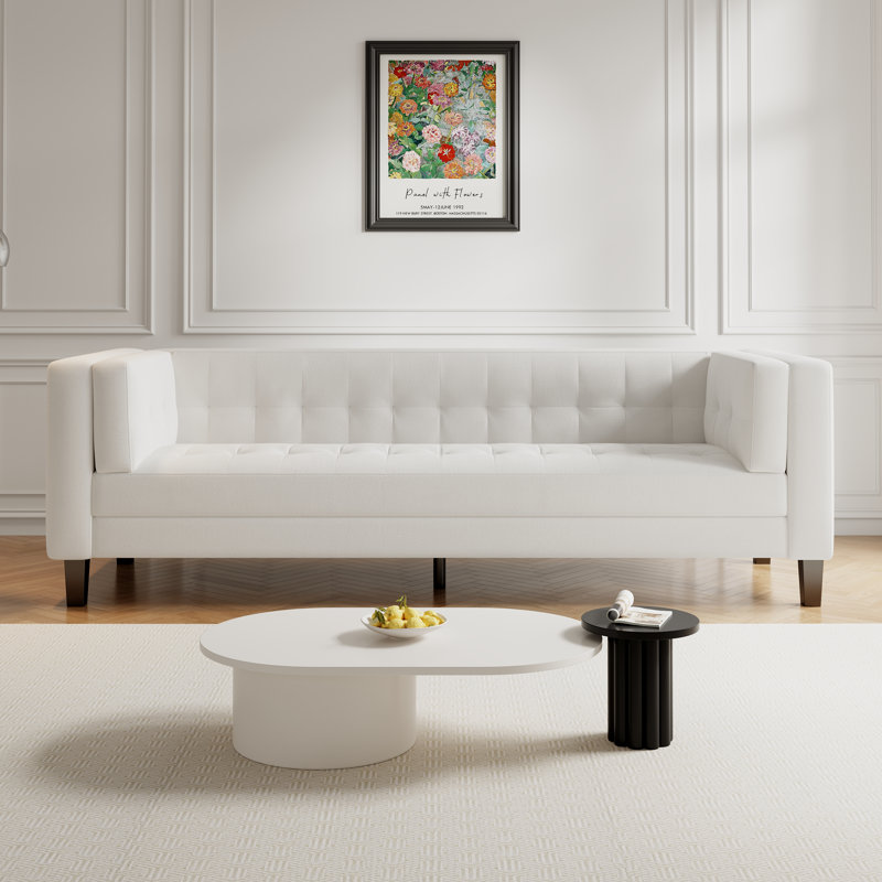 Canapé 3 places en velours Roomfitter, Ivory