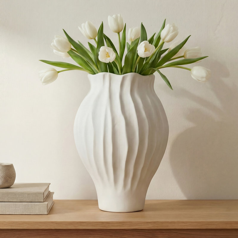 Adria 18In Vessel White, 18" H x 13" W x 13" D