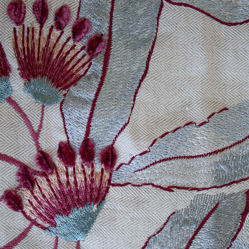 Linenberry Embroidered Padded Throw
