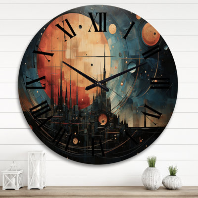 Horloge murale en bois massif Mylinda