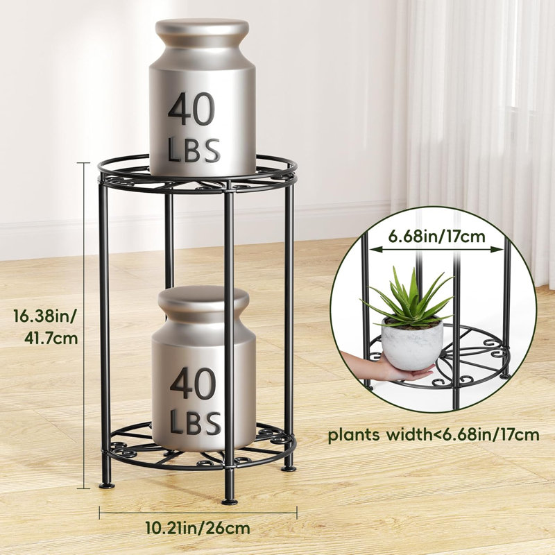 Support pour plante à 2 niveaux 10,2 po de largeur 16,4 po de hauteur