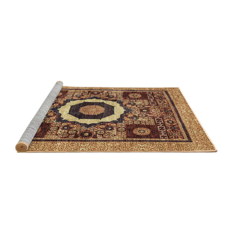 Tapis 100% abstrait 2372 lavable à la machine, Rond 7 pi
