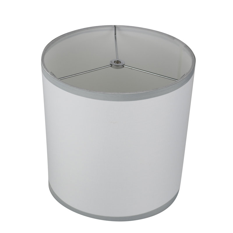 Abat-jour tambour en coton blanc cassé Ganya, H 10 po x l 10 po x P 10 po
