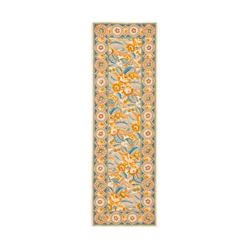 Chelsea Hand Hooked Wool Pile Floral Rug, Runner 2'6" x 10'