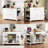 Fluted Kitchen Island With Trash Can Storage, Power Outlet, And Rolling Wheels For Enhanced Mobility And Organization-721828037