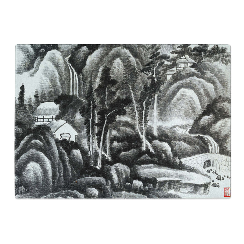 Tempered Glass Landscape Vol.8 by Gong Xian Chopping Board, 39 cm x 28.5 cm