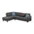 Cup - holder Console - Featured Corner Sofa in Charcoal - Dark Gray 2pc-515042685