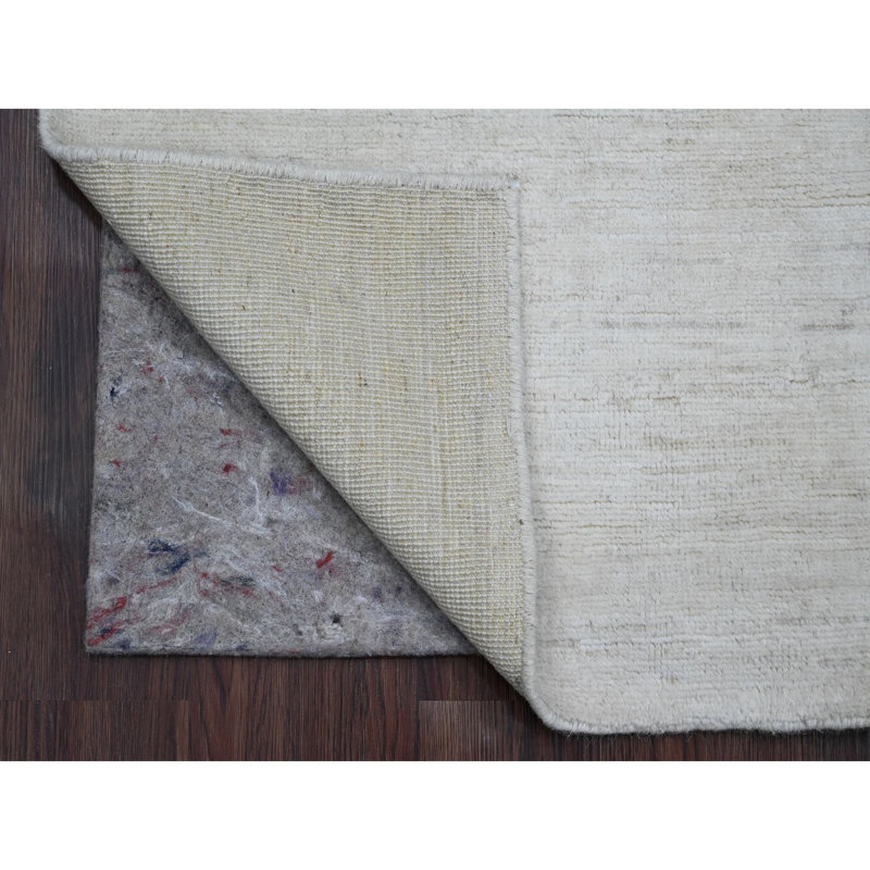 Tapis blanc uni en laine noué à la main 2 pi x 3 pi Ghazni 2A x 3 pi