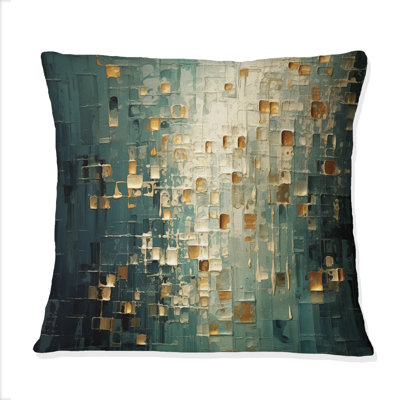 Coussin décoratif Ambitions Of Dreams Retro Gold and Teal IV