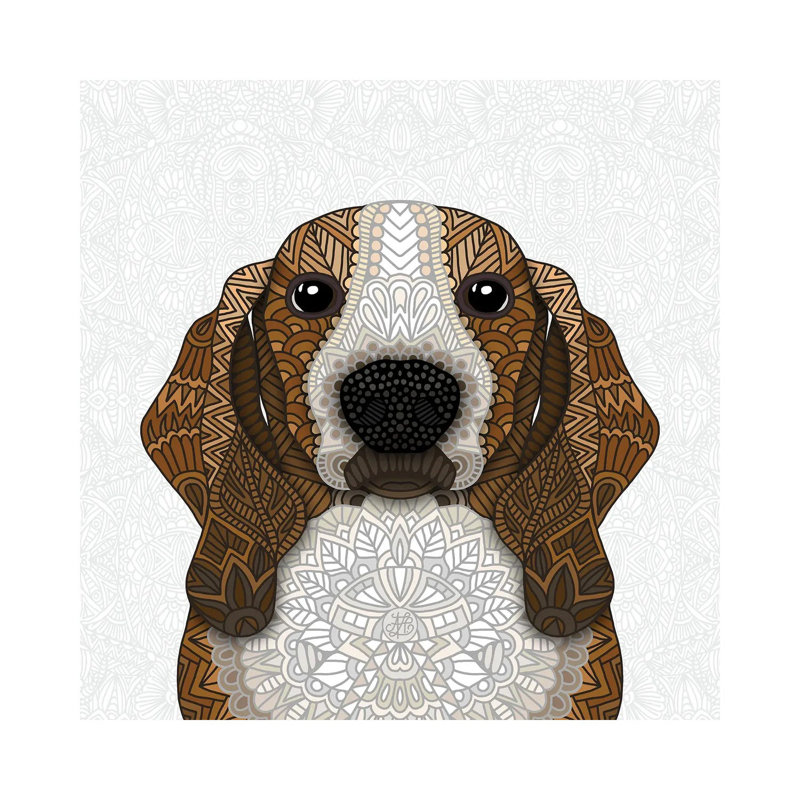 Basset Hound by Angelika Parker - Wrapped Canvas Print, 30.48cm H x 30.48cm W
