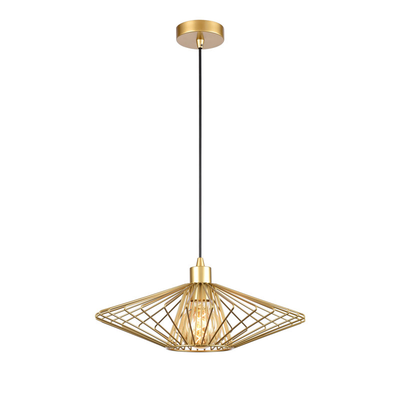 Alanzo 1 - Light Single Pendant, 10.4cm H x 16cm W x 16cm D, Gold