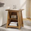 Ensemble de 2 tables de bout brun avec tablettes de rangement, tables de chevet pour le salon et la chambre à coucher 