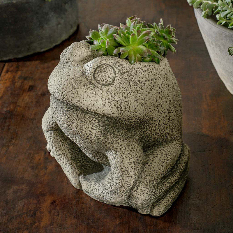 Stone Frog Planter