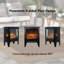 17 Inch Freestanding Electric Fireplace Stove Heater With 3D Flame Effect