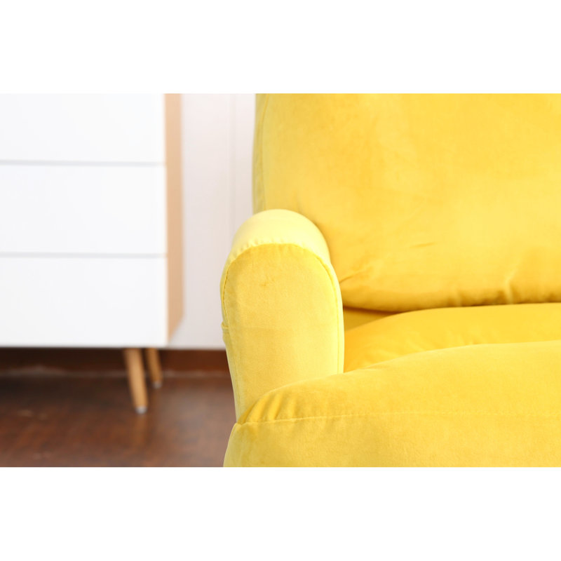 Chaise clic-clac à la mode en tissu jaune avec fonctionnalité de salon texturée exquise