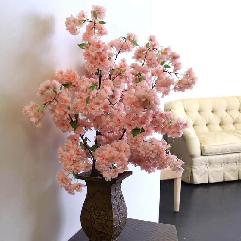 Soft Pink Cherry Blossom Stems – Set of 3 Silk Flowers