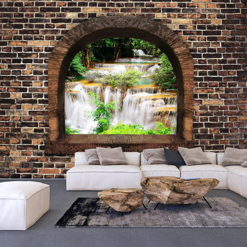 Murale de chutes d'eau Faseeha Stony, L 68 po x l 96 po