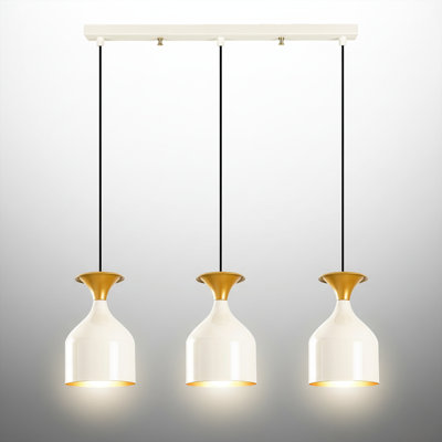 Adjustable Height Valencia 3-Light Modern Bell Kitchen Island Pendant