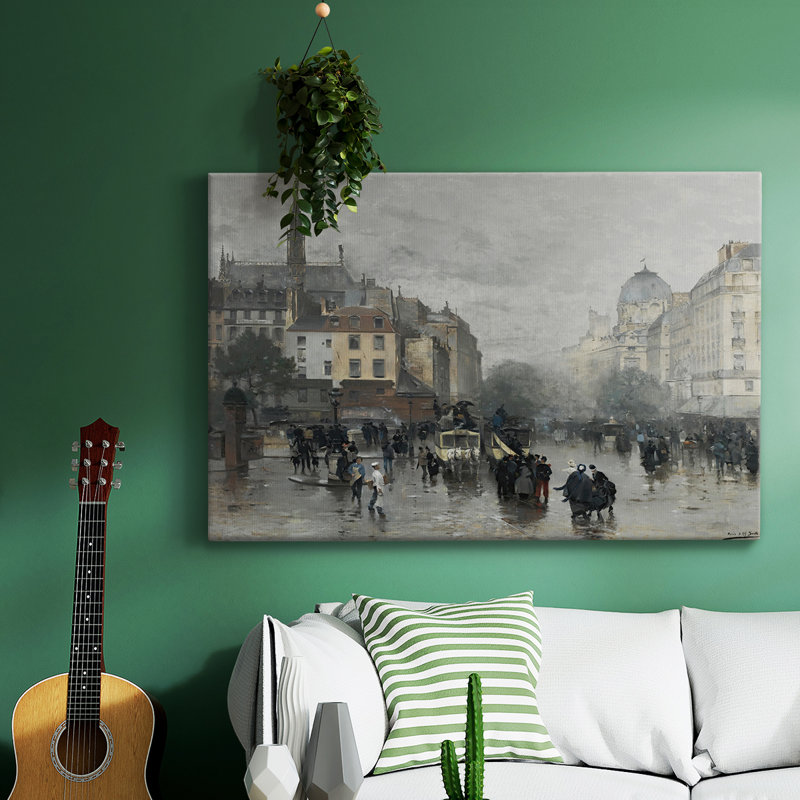 Paysage rétro -DI, H 33 po x l 49 po x P 1,5 po, Toile tendue